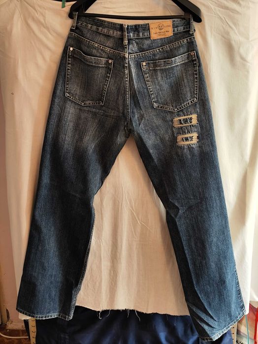 Стилни мъжки дънки King Long с винтидж ефект