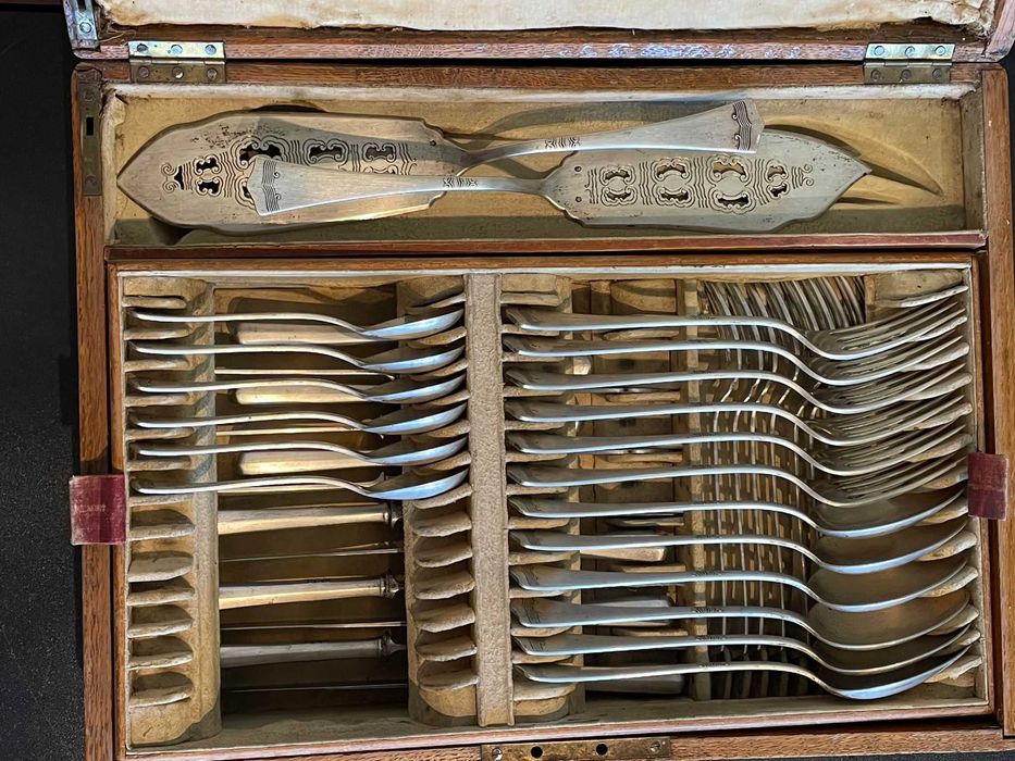 Set tacamuri (6 pers) 1870 Carl Klinkosch - argint Diana