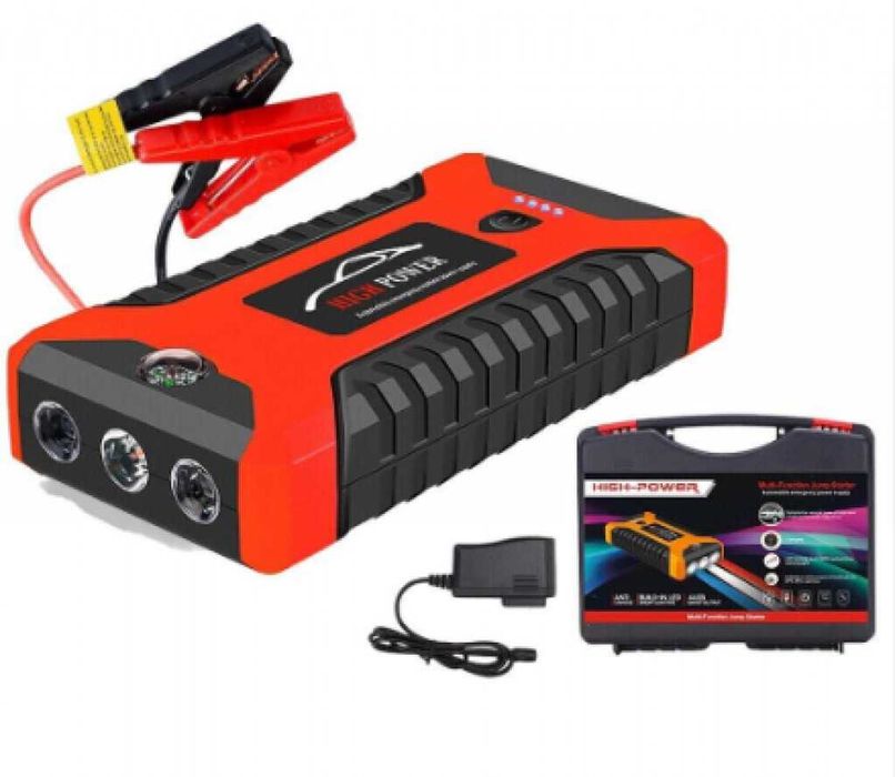 Мощен мултифункционален стартер с компресор и USB