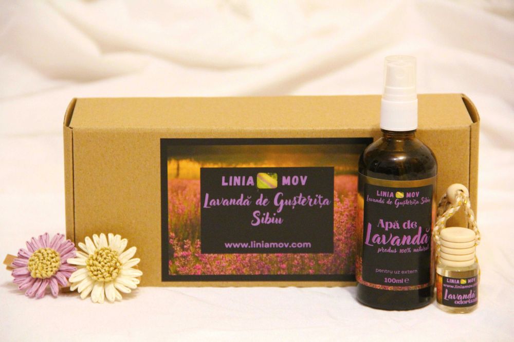 Linia Mov - Pachet Prospețime Dark: odorizant + apă de lavandă