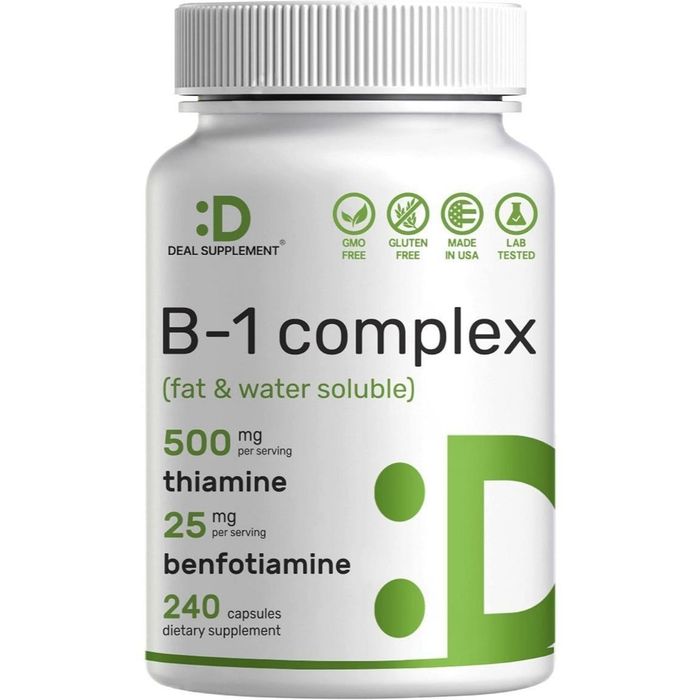 Бенфотиамин Витамин Б1  Vitamin B1 500mg  Benfotiamine 240 капсул