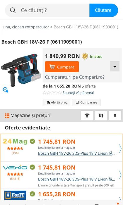 Bosch GBH 18V-26 F ciocan rotopercutor