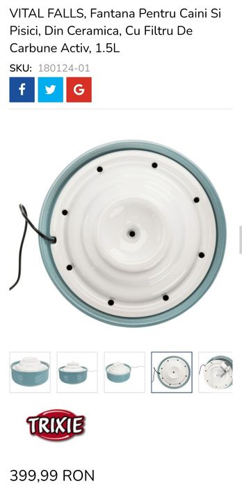 Fântână animale din ceramica Trixie Vital Falls