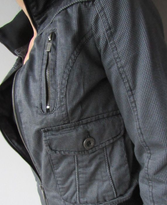 Geaca jacheta dama din textil marime S culoare gri imprimat