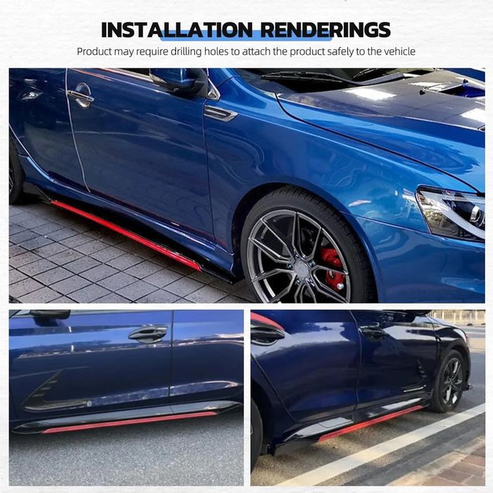 Универсални странични добавки с червени лайсни - Стават на всички коли