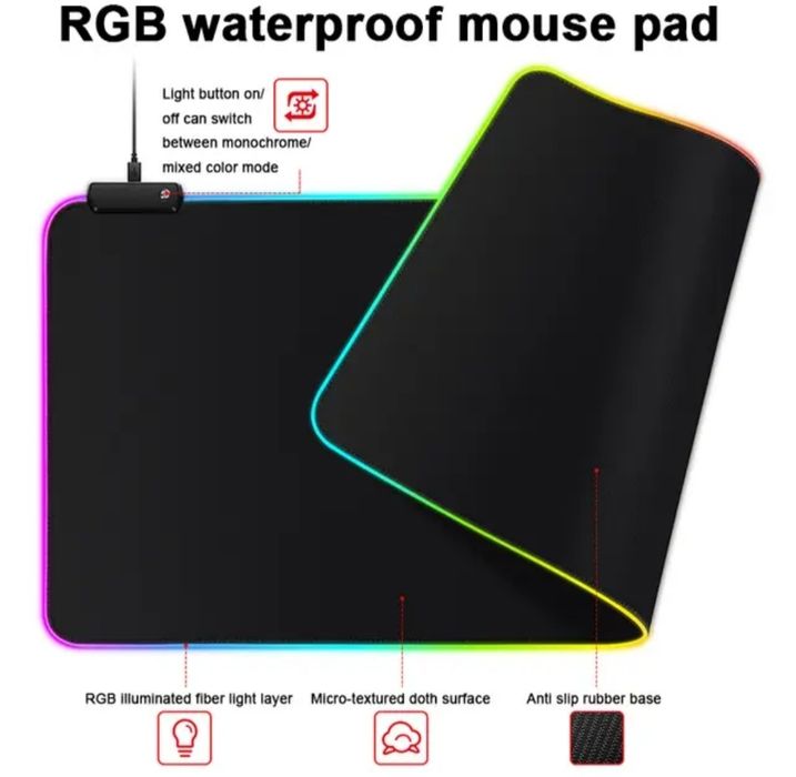 900/400 4мм Игровой коврик RGB подсветкой 
Цена 14$