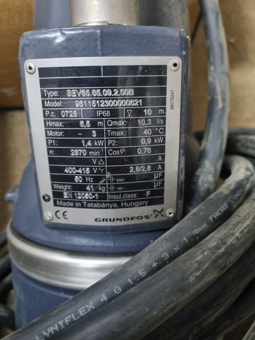 Pompa/motopompa submersibila grundfos pentru apa murdara