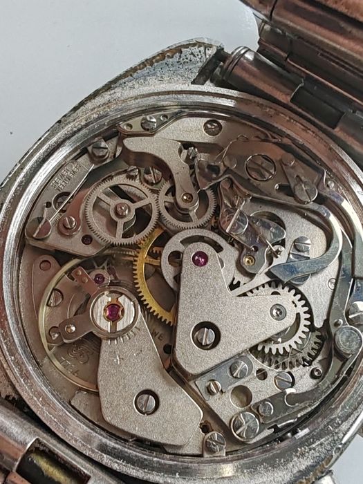 Ceas Lanco Chronograph Panda Dial 37,5 x42 mm Funcționează Impecabil!