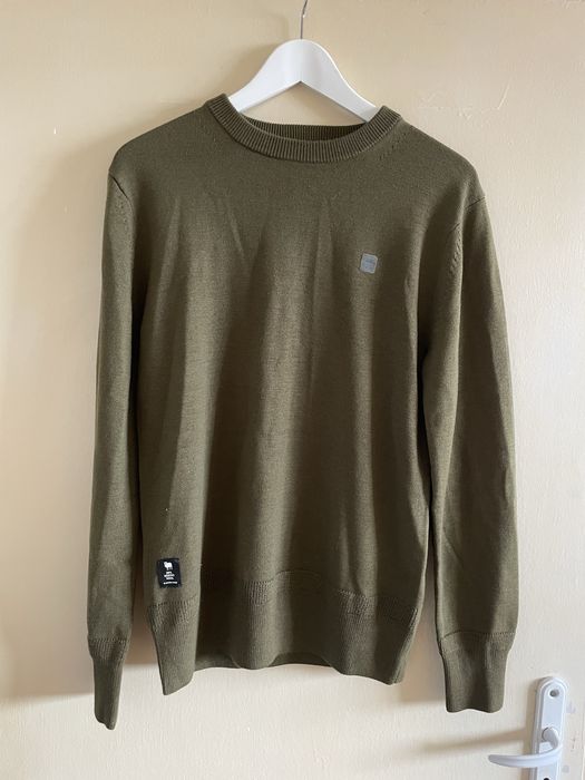 Чисто нов пуловер G-star raw, merino вълна, маслинен цвят