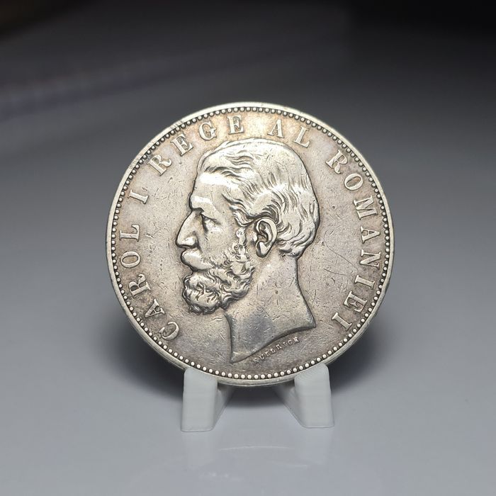 Moneda 5 lei 1883 Carol