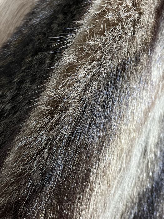 Haină din blană naturală de vulpe argintie