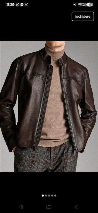 geaca de piele naturala barbati marimea L de la Massimo dutti