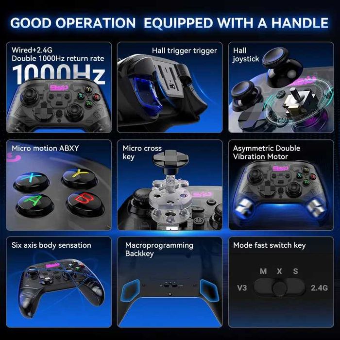 Controller G7 Hall Effect – PS4 / Nintendo Switch / PC / Android / iOS – 2.4G