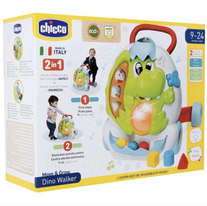 Ходунки-каталка Chicco Dino Walker 2 в 1 | Новый | Оригинал Италия