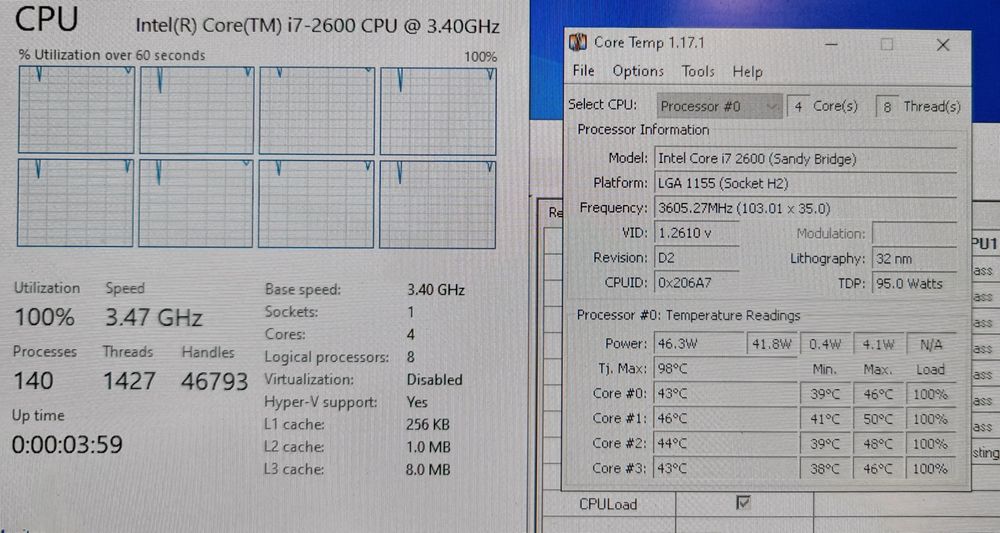Procesor gaming Intel i7 2600 turbo 3.8GHz socket 1155