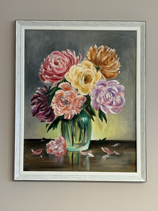 Хризантеми  - картина с маслени бои