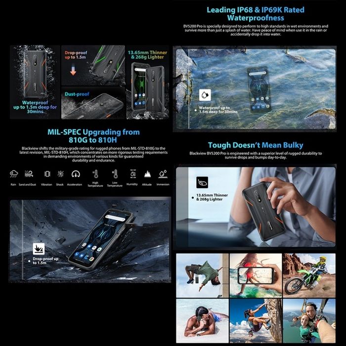 Водо, прахо и удароустойчив Blackview BV5200 Pro IP68 IP69K