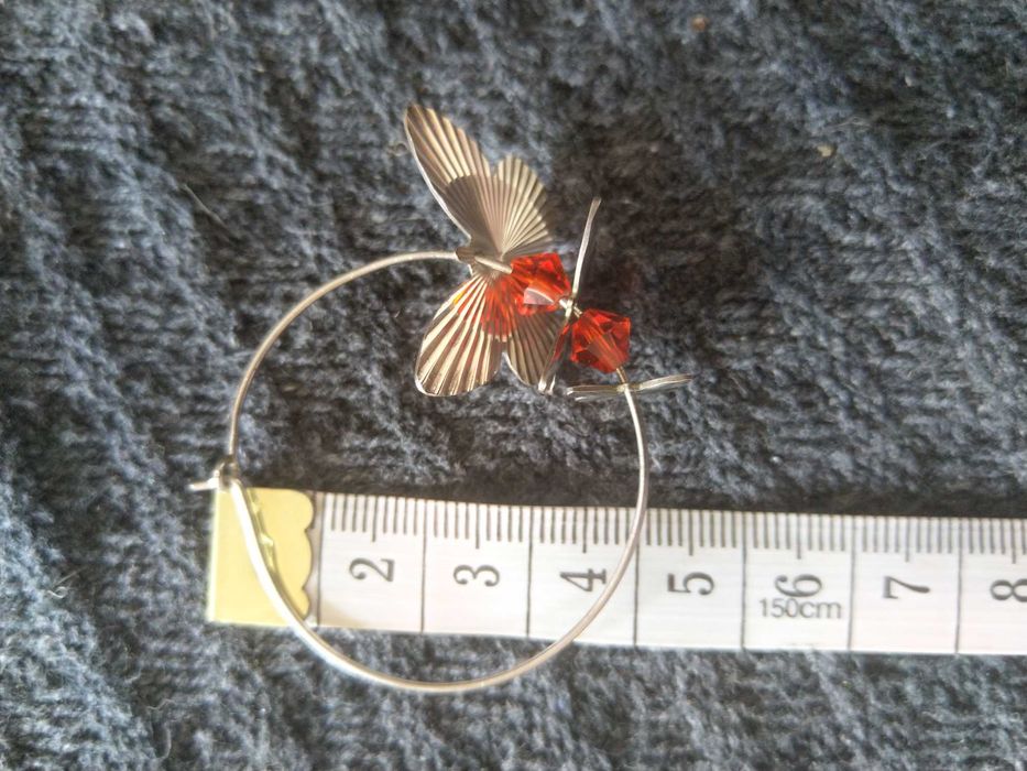 Сребърни бижута Сребърни обеци Обеци с пеперуди