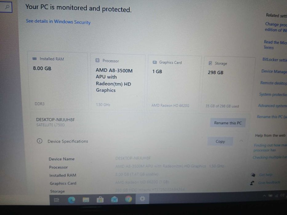 Laptop Toshiba Satellite L750D