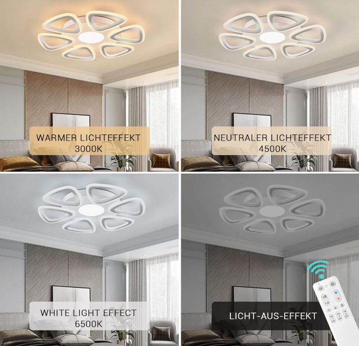 LED Таванна Лампа 54 см, 3000LM, 3000-6500K, 25-30 кв.м  Дистанционно