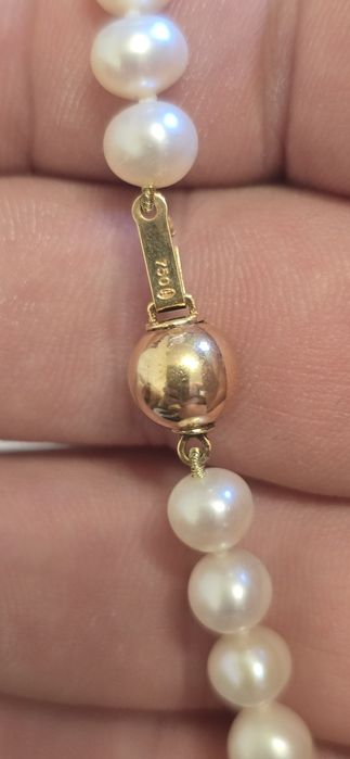 Aur 18 k cu perle naturale okazie