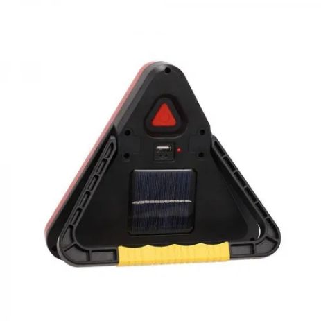 Авариен светещ LED триъгълник 3 в 1 + соларно зареждане прожектор
