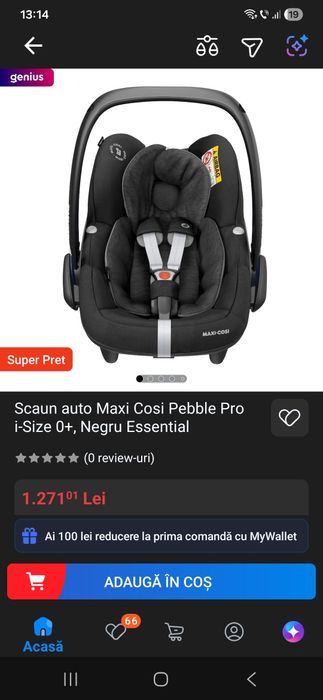 Scoica/Scaun auto Maxi Cosi Pebble Pro i-Size 0+
