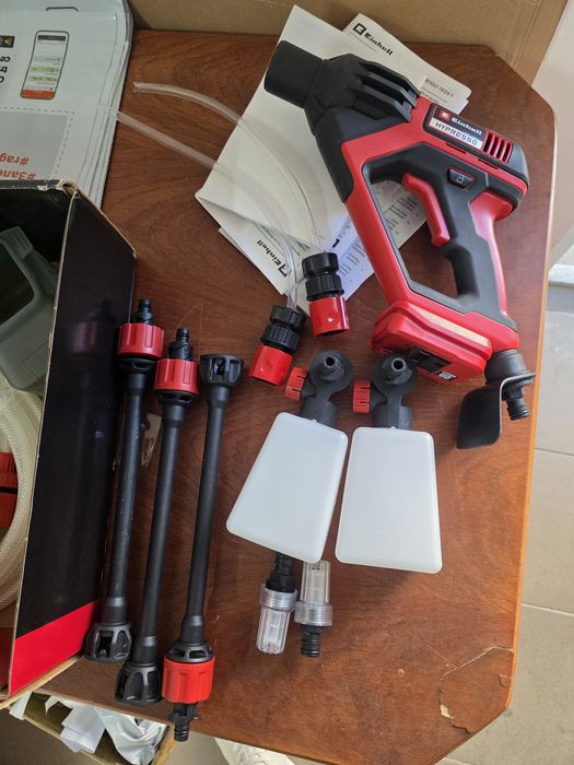 Aparat de spalat cu presiune, Einhell HYPRESSO 18/24-1 cu 2 randuri de accesorii