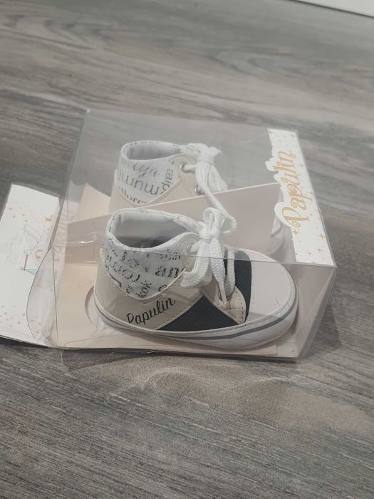 Pantofi bebe Papulin – NOI, în cutie, ideali pentru botez / cadou