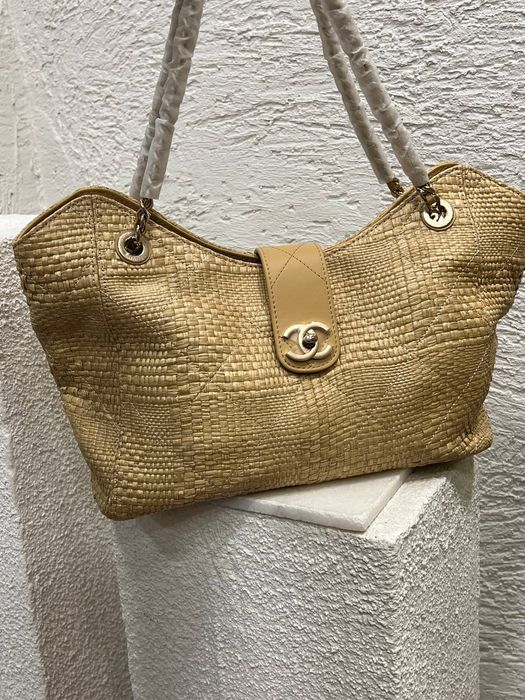 Chanel Cabas, Raphia tressé & métal
