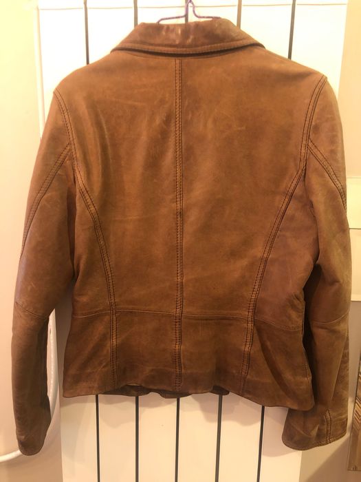Кафяво сако естествена кожа