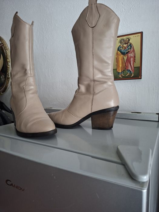 Cizme lungi  din piele