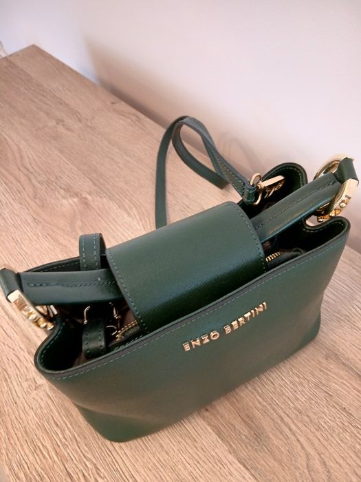 Geantă femei Enzo Bertini verde din piele