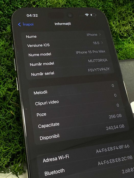 iPhone 15 Pro Max Black Titanium Negru 86% Baterie #7017
