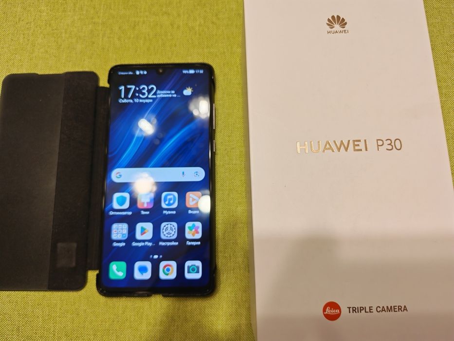 Продавам Huawei P30. Оригинална кутия, кейс, зарядно