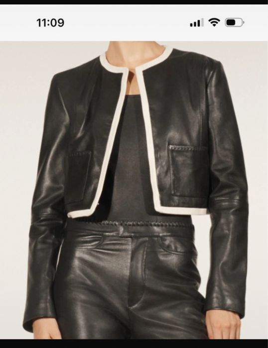 Geaca zara scurta piele 100%