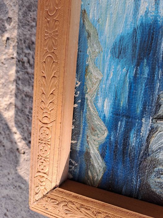 tablou pictura pe panza 44/31 cm semnat