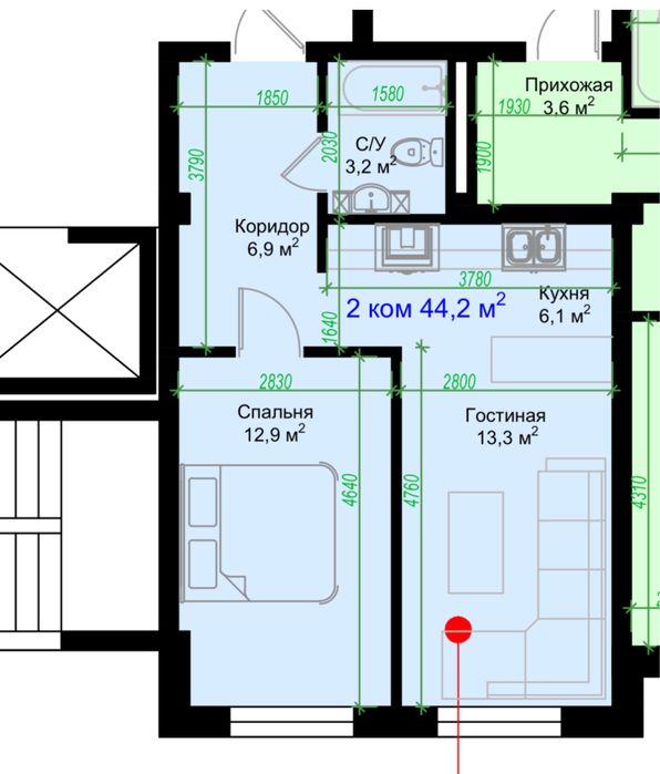 Продается 2х комнатная квартира. Улица Шота Руставели, ЖК «ECO HOUSE”