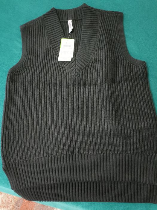 Vestă împletită neagră