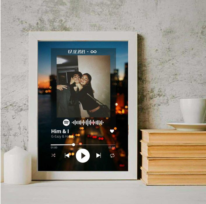 ПОДАРЪК за Св. Валентин - Персонализирана рамка Spotify/календар/колаж