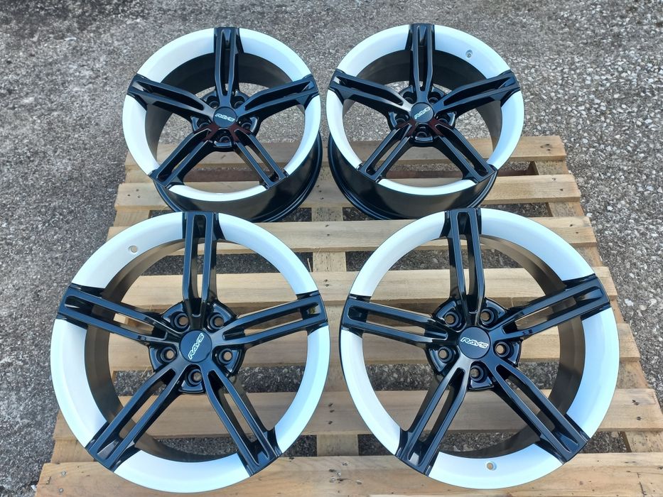 18"Rays 5x114.3 Black- White Honda Mitsubushi Lexus Renault Dacia Toyota 8j et40 Чисто Нови.