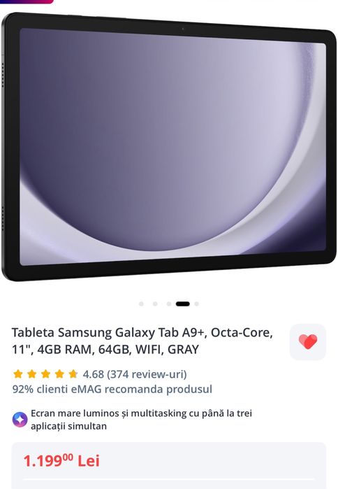 Tableta Samsung Galaxy Tab A9 plus