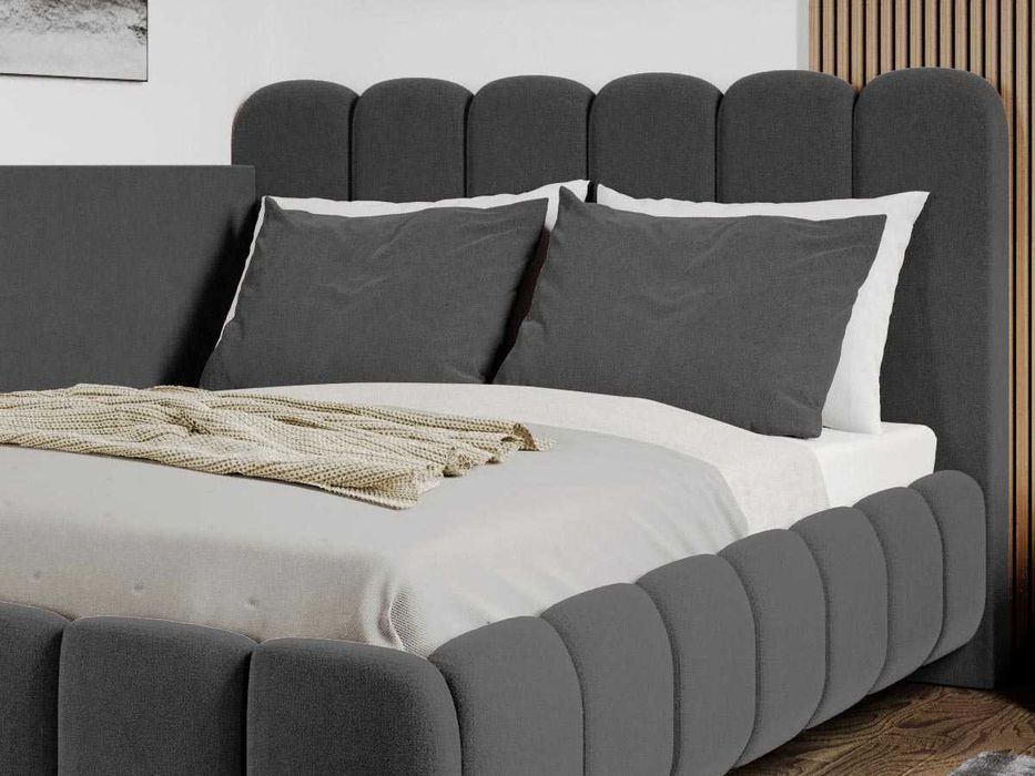 Pat Tapitat colt Bari Gri Inchis Velluto 19 somiera rabatabila si lada