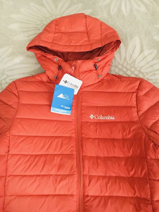 Оригинальный пуховик изUSA COLUMBIA яркокрасный цвет подарок бесплатно