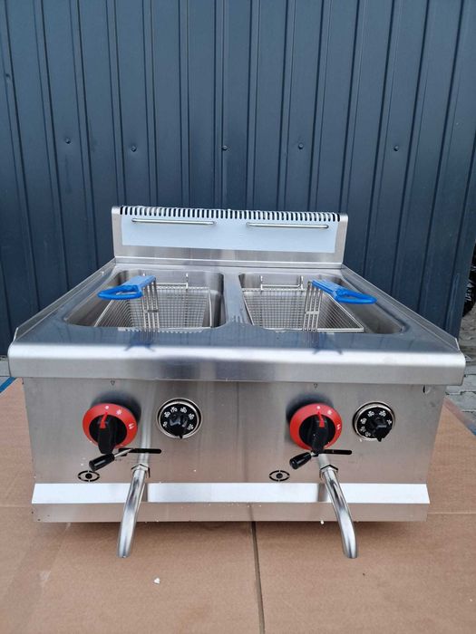 Friteuza Inox pe Gaz, Capacitate 2x15L - Nouă cu Factură și Garanție