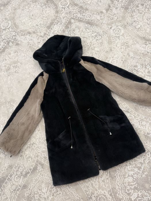 Норковая шуба с капюшоном