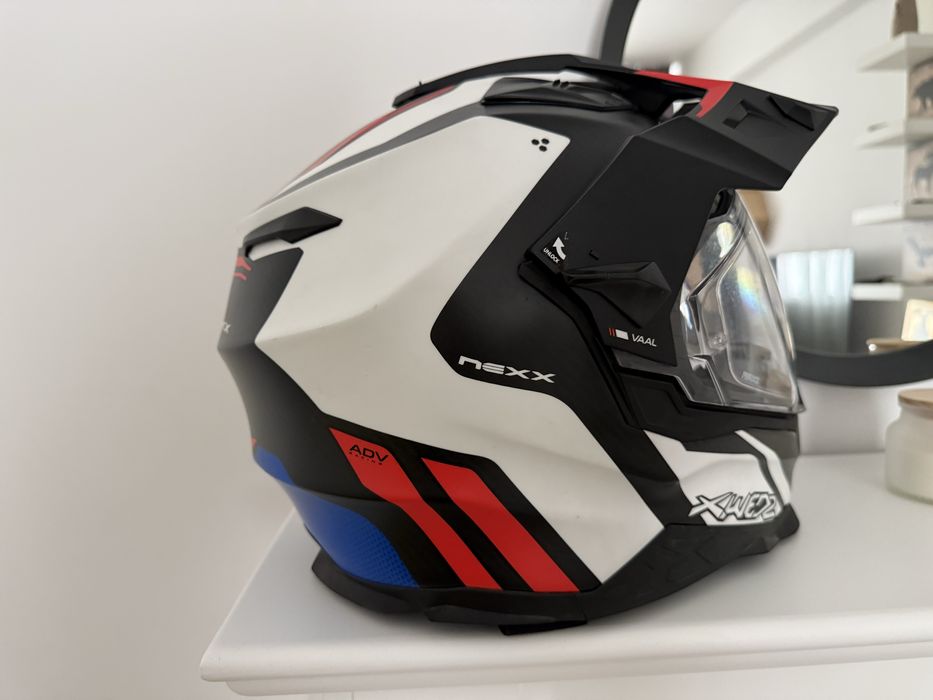 Casca moto Nexx X.wed2 carbon VAAL alb/rosu