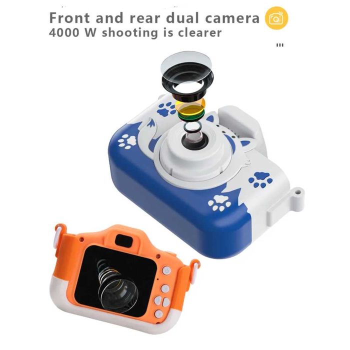 Дигитален детски фотоапарат STELS Q70s, Игри, Снимки, Син, Оранжев