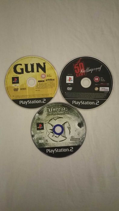 Продавам лот PS2 игри – Unreal Tournament, Gun и 50 Cent Bulletproof