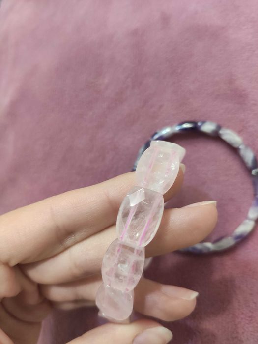 Гривни с розов кварц и аметист